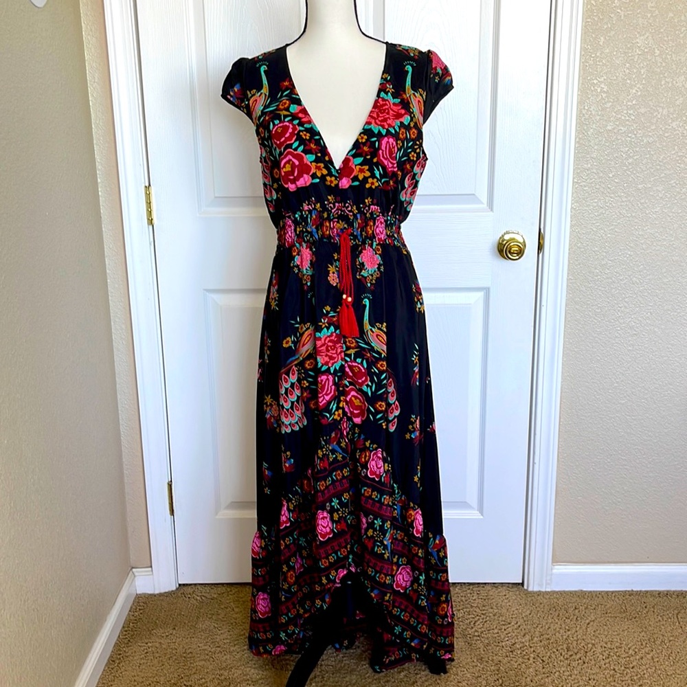 Black Boho Summer Dress. Size Medium.